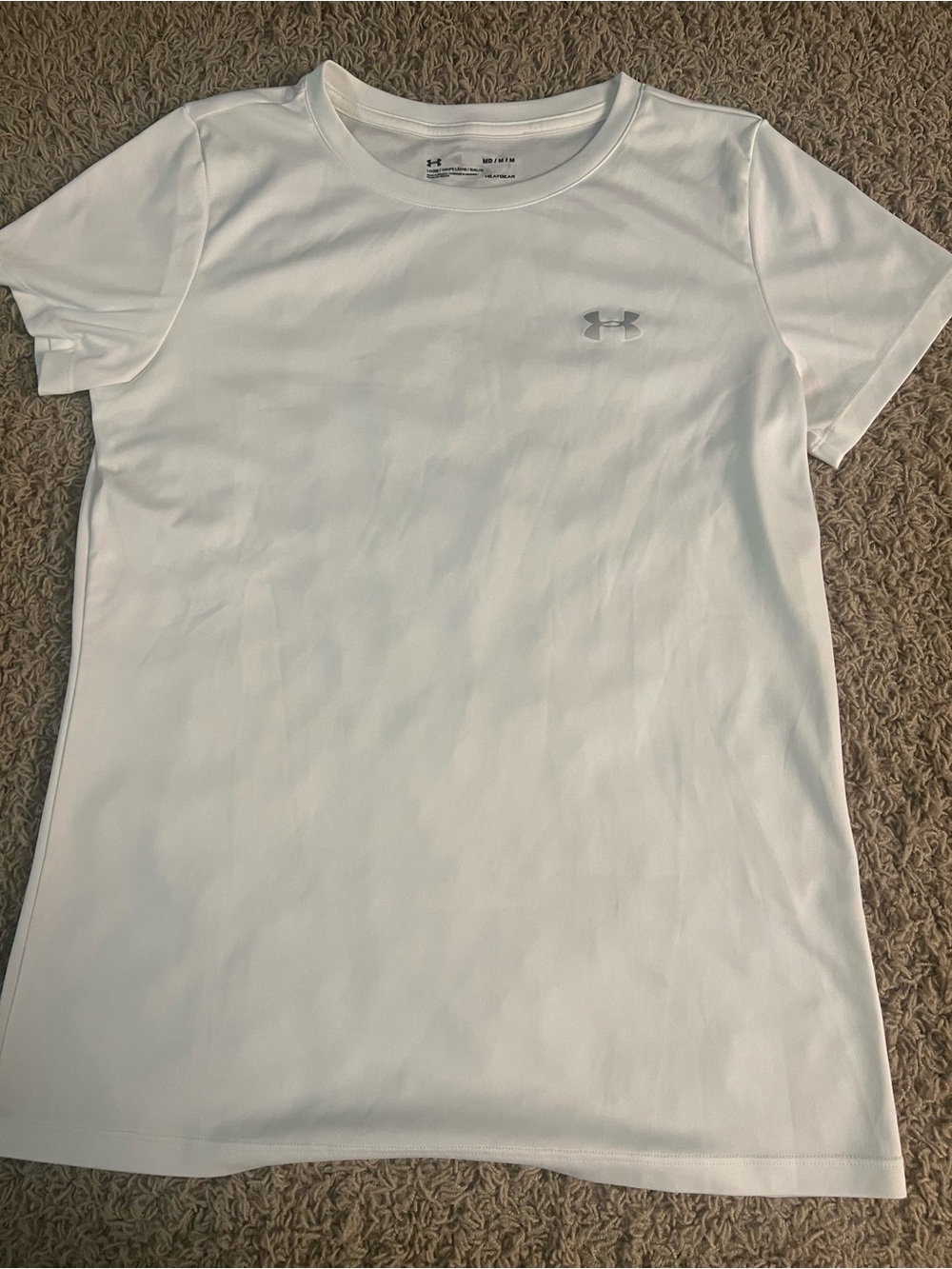 New Women’s Under Armour White Heatgear T-Shirt Size Medium